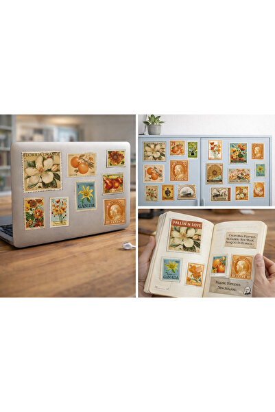 Limitless Design مجموعة ملصقات عتيقة الطراز - ملصقات ريترو ذات طابع نباتي وفا...