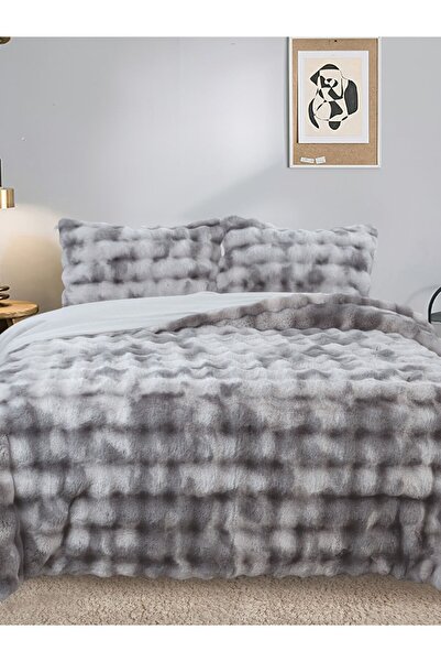 YGT Home Bubble Soft Tavşan Tüyü Çift Kişilik Yatak Örtüsü Seti 220x240