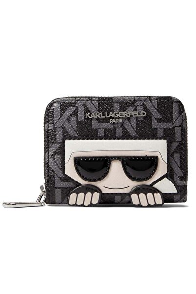 Karl Lagerfeld Logo Faux Leather Card Wallet
