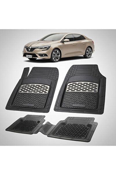TEAMCAR Renault Megane IV 1 Sedan Floor Mats Compatible 2016-2020 | Silver