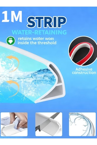 Generic حاجز مائي ذاتي اللصق لعتبة الدش، مانع لتسرب الماء