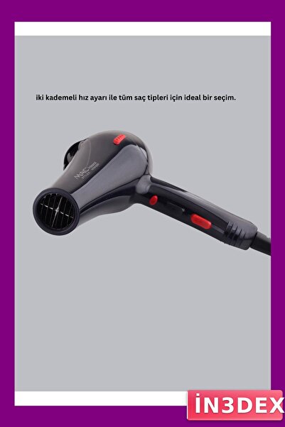 İN3DEX Powerful Ac Motor Fast Drying Hair Machine