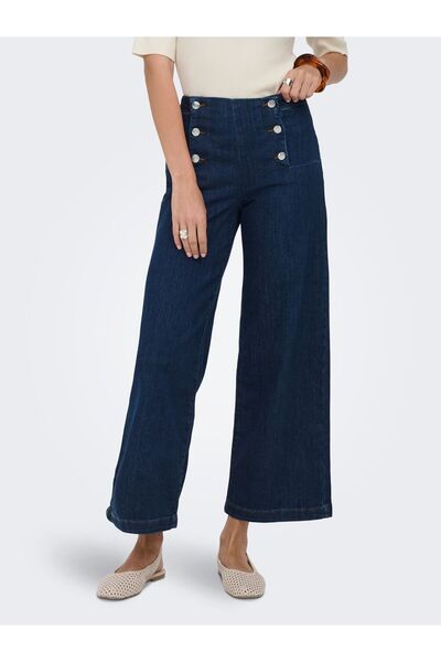 ONLY Jeans mit weitem Bein ONLNEW Hohe Taille Weite Passform - kurz geschnitt...