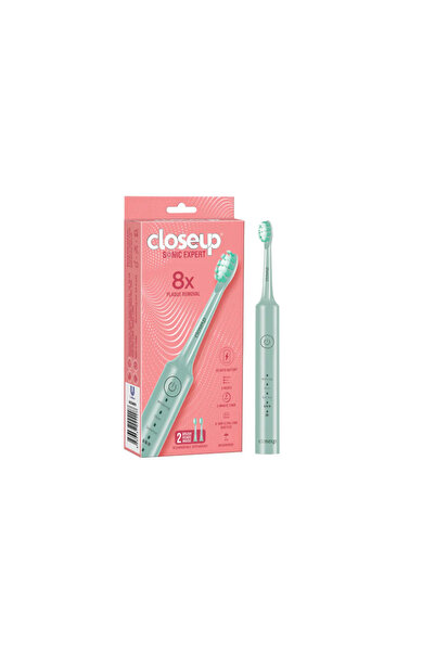 Closeup Close Up Sonic Expert Rechargeable Electric Toothbrush with 2 Brush H...