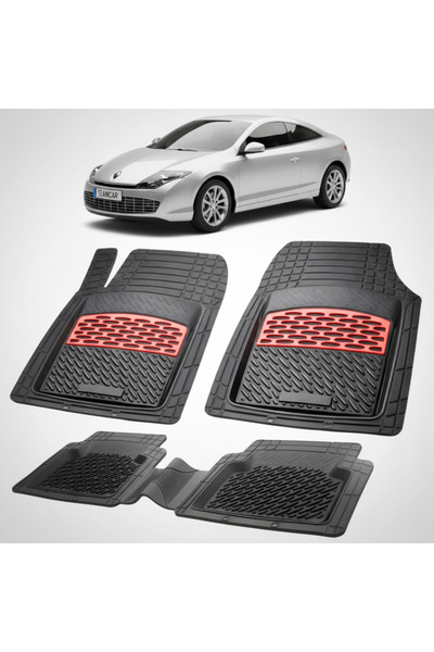 TEAMCAR Συμβατά πατάκια Renault Laguna III 1 Coupe 2008-2010 | Κόκκινα