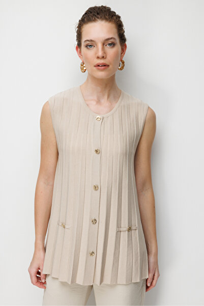 Desen Triko Bluză de damă cu decolteu în formă de U cu pliuri lungă tricot su...