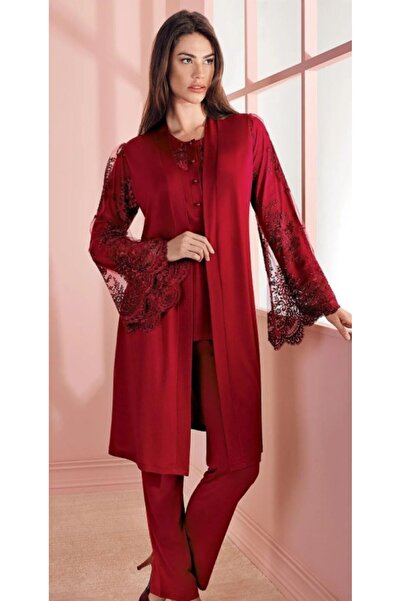 Espuar Women's Maternity Long Sleeve Half-Buttoned Cotton Piece Pajama Set