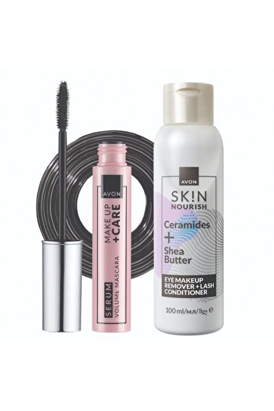 AVON Set mascara Make up+Care Blackest Black & demachiant bland pentru ochi