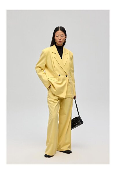 LC Waikiki Solvei Pile Detail Yellow Blazer