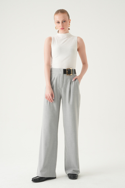 Rays Γκρι Ζώνη Λεπτομέρεια παντελόνι palazzo 8421A