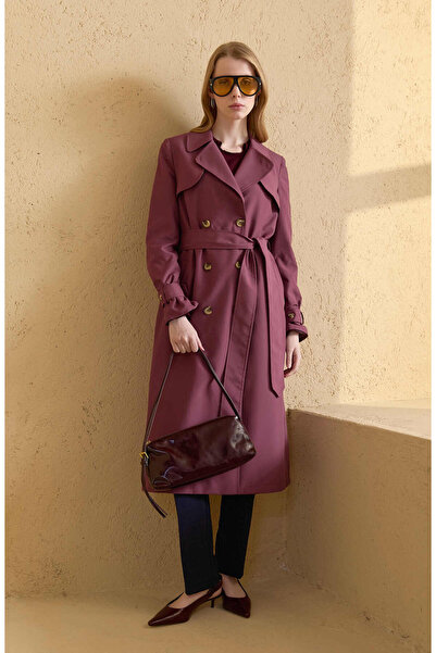 Fatma Atasoy Rüzgarlıklı Mürdüm Trençkot