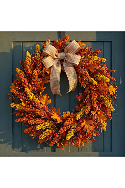 OEM Autumn decoration - millet branch - 2 types - 18.6 cm - 6 pcs / pack