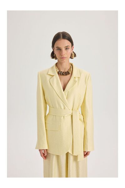 LC Waikiki Arisa Kemer Detay Sarı Blazer Ceket