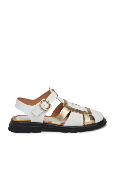 Tergan Beyaz Hakiki Deri Kadın Sandalet - K25Y1SN67958-A26