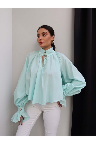 ESRAHELVACI Cămașă cu detaliu de legătură la guler