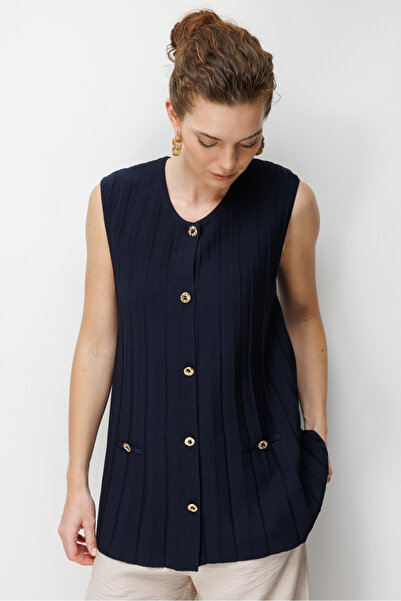 Desen Triko Bluză de damă cu decolteu în formă de U cu pliuri lungă tricot su...