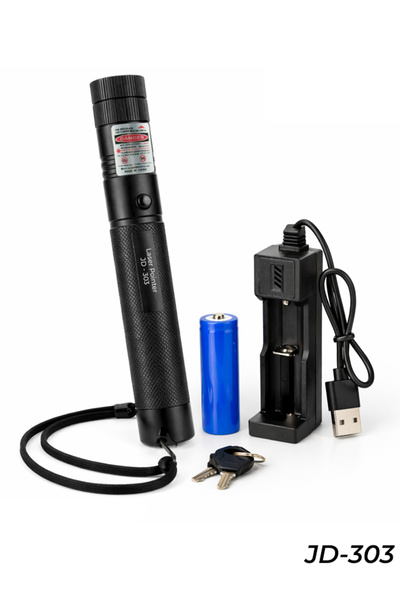 Generic JD-303 Green Laser Pointer with Key Lock Safety, Rechargeable Battery...