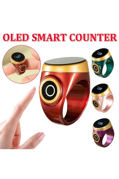 Generic HD OLED Worship Counter Smart Digital Finger Ring Tasbeeh USB Type-C ...