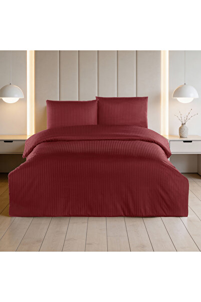 Altınbaşak Linestyle Double %100 Cotton satin (90 thread) duvet cover set bur...