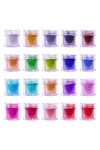 delis Set 20 sclipici unghii Marquise, GLITTER04, Multicolor