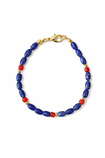 B Design jewelry سوار ليورا من حجر اللازورد والمرجان