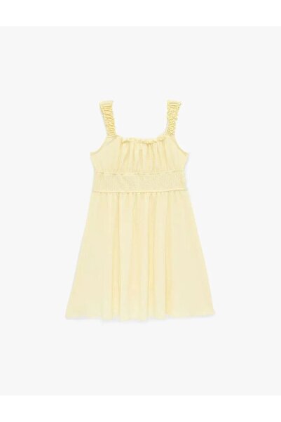 Koton Rochie Gipeli Bürümcük Büzgülü cu decolteu pătrat bretele