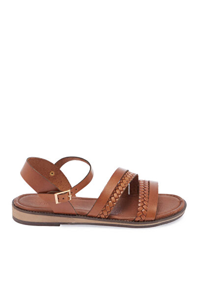 Tergan Taba Hakiki Deri Kadın Sandalet - K25Y1SN68065-A29