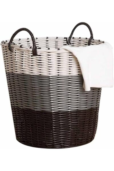 Arabest Dirty Clothes Weaving Basket,with Handles,Durable Plastic Woven Toy S...