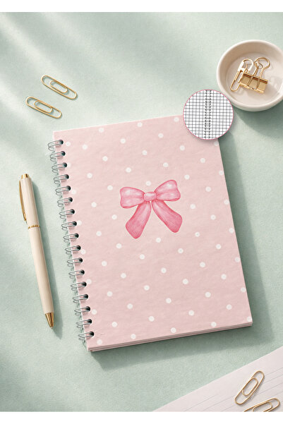 Lizy Spiral Bound Hard Cover Pink Notepad - 17X24Cm - Checked