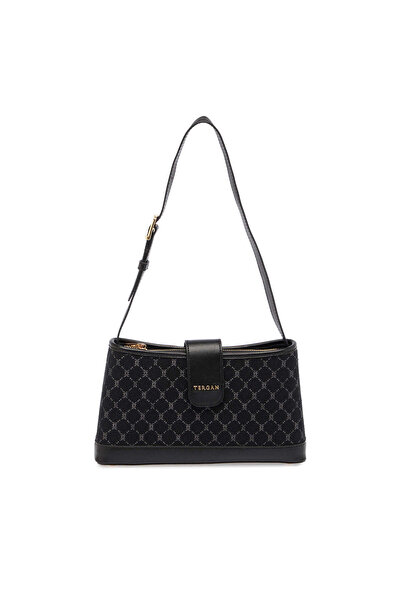 Tergan Siyah Tekstil Kadın Omuz Çantası - S26Y1TWC0704-R0P