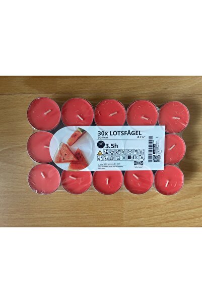 IKEA Lotsfagel Mum 30x 3.8 cm Karpuz Kokulu Mum