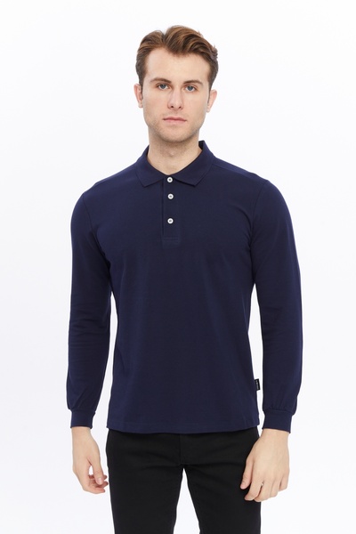 Uniprom Tricou cu mânecă lungă pentru bărbați, cu guler polo, bumbac Tricouri...