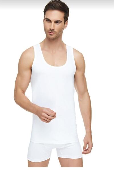 Tutku Elit 1001 Men's Combed Cotton Tank Tops 6 Pieces