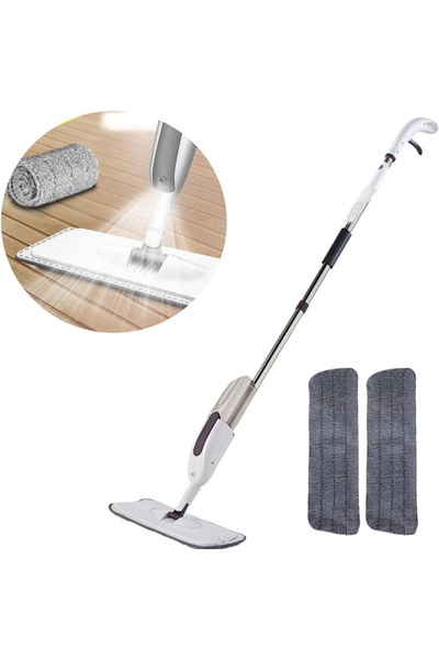 RahaShop ممسحة رش من الألياف الدقيقة لتنظيف الأرضيات، ممسحة مطبخ دوارة 360 در...