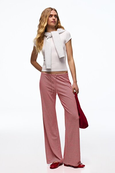 Bershka Çizgili baskılı straight fit pantolon