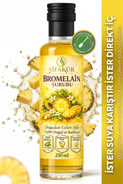 ŞİFAKÜR BİTKİSEL SAĞLIK ÜRÜNLERİ Şifakür Bromelain Şurubu Ananas L-Karnitin C...