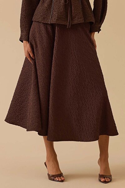 SEÇİL Γυναικεία φούστα Gofre Κλοσέ - Καφέ