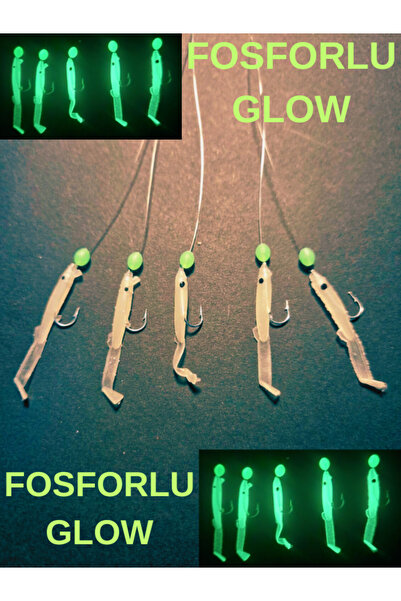 eagenset Silikon Balıklı Çapari 3.5 Cm (2 Adet) Silikon At Çek Takımı Fosforl...