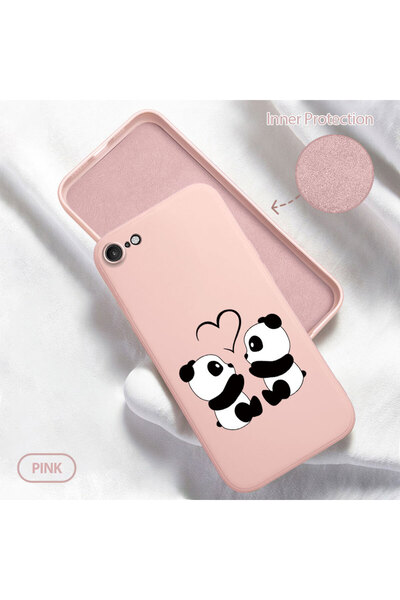 Hontinga غطاء هاتف من السيليكون الناعم متوافق مع هاتف iPhone 8 بنمط Panda مع ...