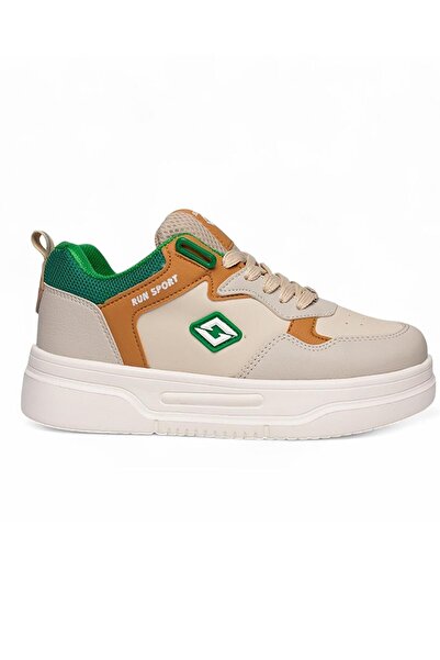 Bluefeet Slz Beige Green Skin Lace-Up Women's Sports Shoes