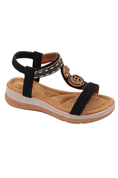 Bluefeet Akç A26 Black Daily Stone Women's Sandals Shoes