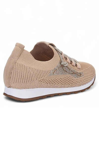 Bluefeet Srt Beige Knitwear Stone Tied Women's Sports Shoes