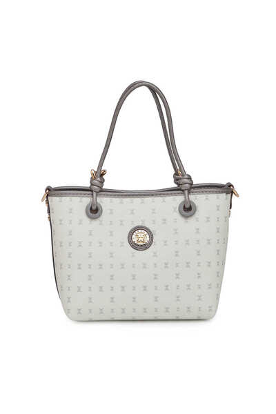 Tergan Beyaz Print Kadın Omuz Çantası - S26Y1PR09193-U1A