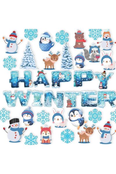 BPA ® 60Pcs Winter Bulletin Board Decoration Large Christmas Snowman Classroo...