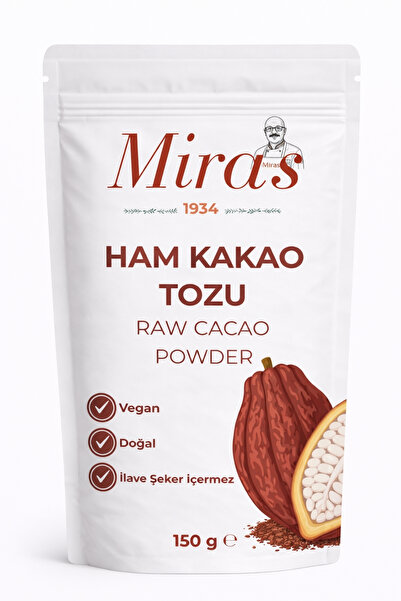 Miras 1934 Ham Kakao Tozu Katkısız 150g | Smoothie, Kahve ve Tatlılar İçin Kakao