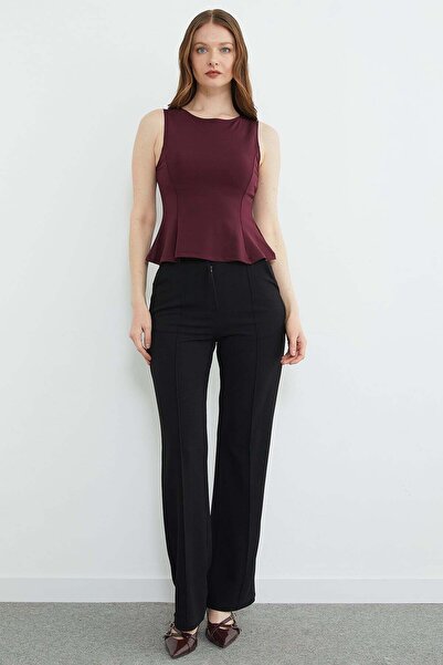 Fulla Moda Çimalı High Waist Palazzo Pants