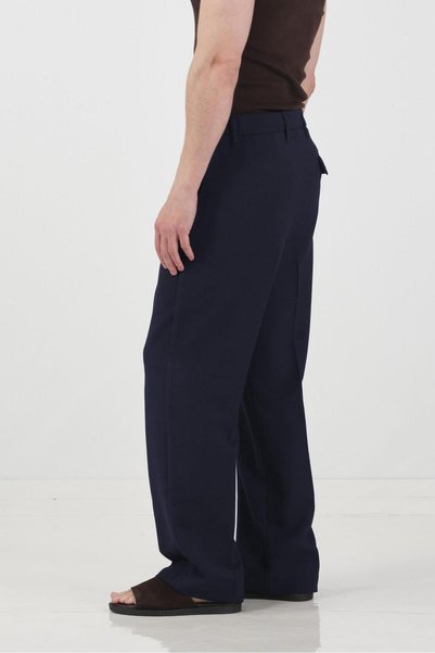 GIESTO Textured Regular Fit Classic Navy Blue Trousers