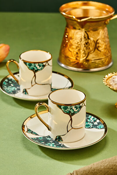 Cooker طقم فناجين قهوة من البورسلين لشخصين 90 مل من لافينيا CKR3862