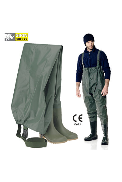 SIRIN SAFETY Cizme de protectie Sirin PVC sold cu pieptar WADERS S5 SRC, Mari...