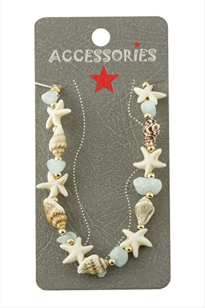 TakÇalıştır Sea Star Seashell Broken Natural Stone Anklet